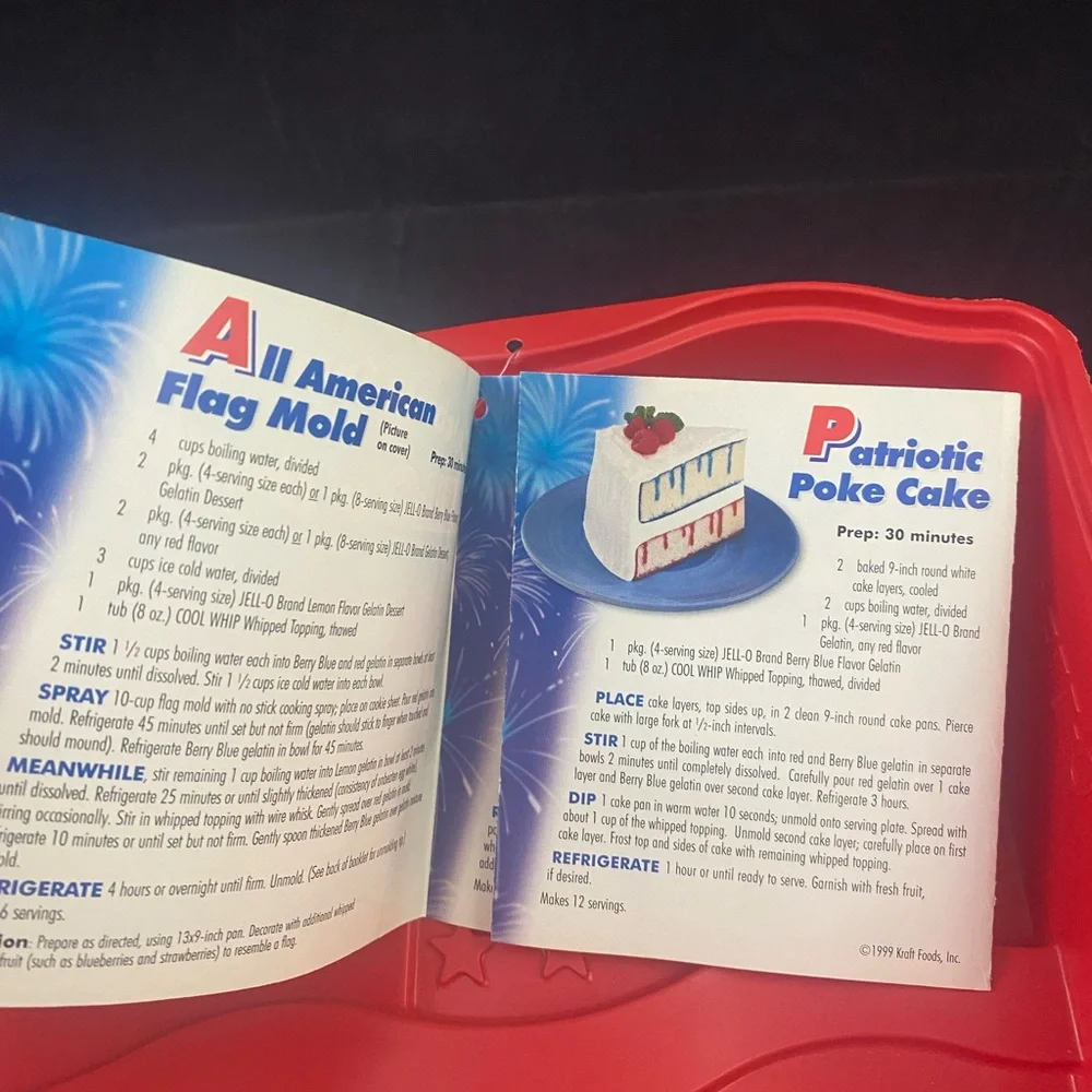 Vintage 90s JELL-O Jello Jigglers Molds & Patriotic Flag USA Christmas Holidays